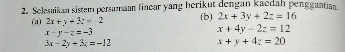 Selesaikan 2(x²‑y) – (2x²‑3y)