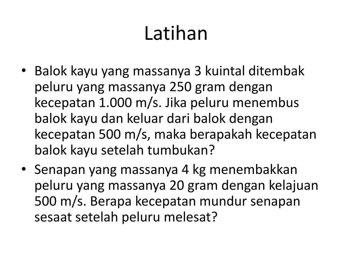Jarak Balok setelah Tumbukan Peluru Menempel dengan Gesekan