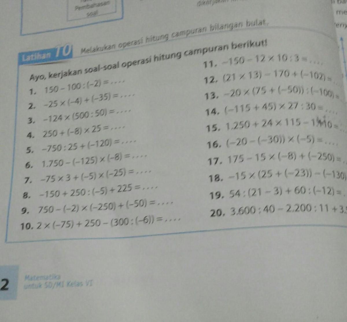 Operasi Hitung Campuran Soal 1‑4