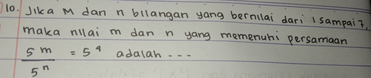 Misalkan, m dan n adalah bilangan positif yang memenuhi 1/m + 1/n = 4/7. Berapakah nilai m^2 + n^2?