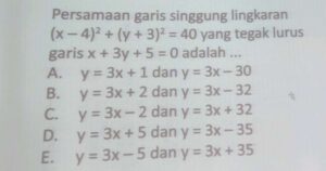 Persamaan Garis Singgung Grafik y=x²-4x+3 Sejajar y=2x+3