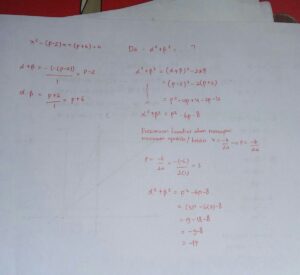 Tiga Kali Jumlah Akar Persamaan Kuadrat x²-(p+1)x-6=0
