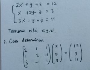 Cara menghitung y dari persamaan 3y = 12
