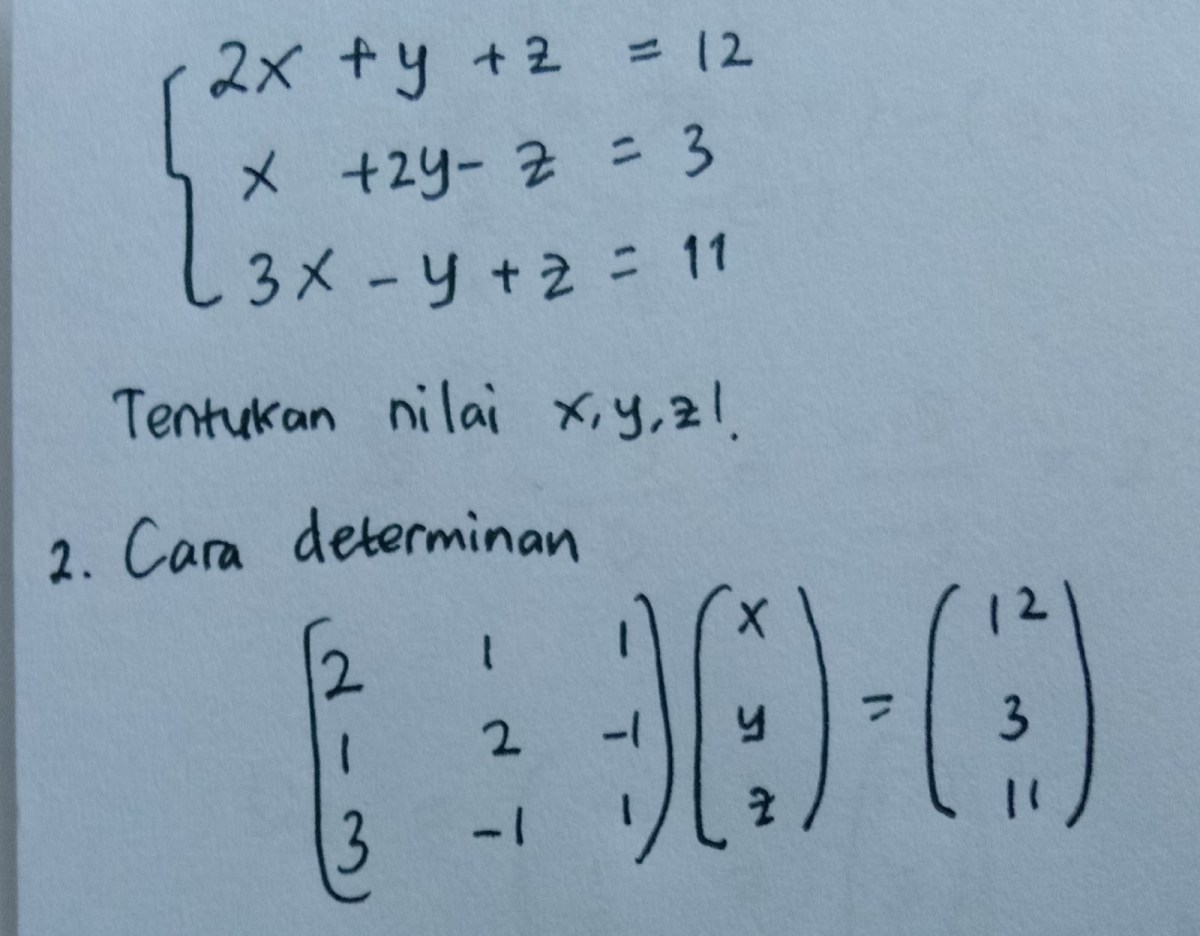 Cara menghitung y dari persamaan 3y = 12