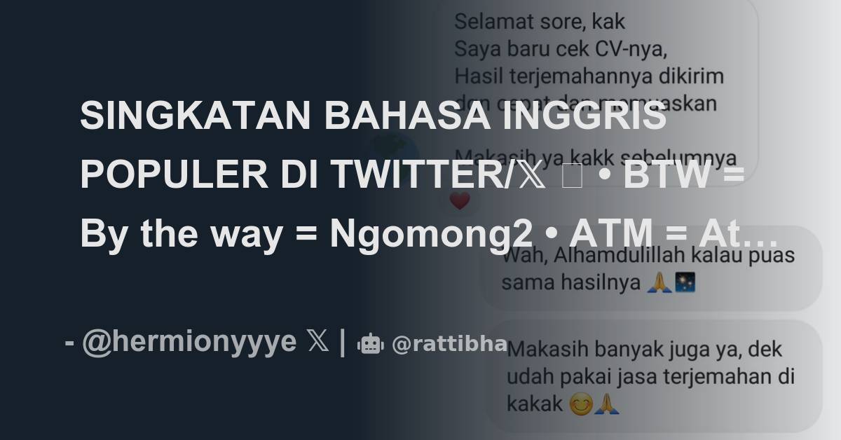 Ada yang tahu kepanjangan slang TBH ISTG GDI ROTFL IKR NTMY