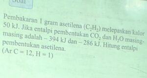 Hitung massa CO₂ dan H₂O dari pembakaran 5 g C6H12O6