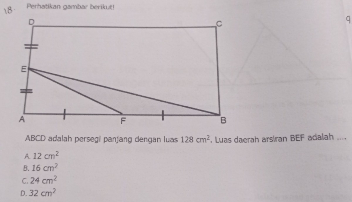 Menghitung Luas Daerah Arsiran pada Persegi dengan Persegi Tambahan