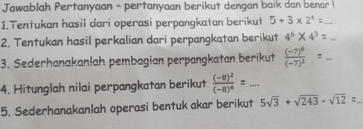 Dapatkan hasil dari operasi perpangkatan berikut ini. (64^2 + 16^3)/4^5