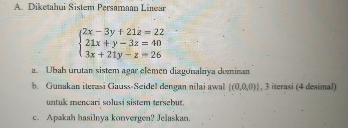 Menyelesaikan Persamaan Linear X - 2Y = 4X + 3Y = 1 - 4Y