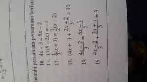 Nilai x yang memenuhi persamaan (x + 1)^2 - 5(x + 1) + 6 = 0 adalah