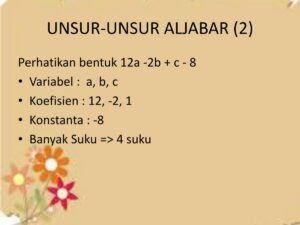 Bentuk aljabar 4a + 2b - a + 3b