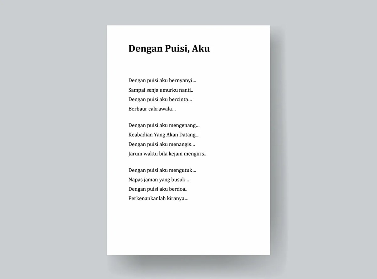 Penempatan Baris Puisi yang Tepat