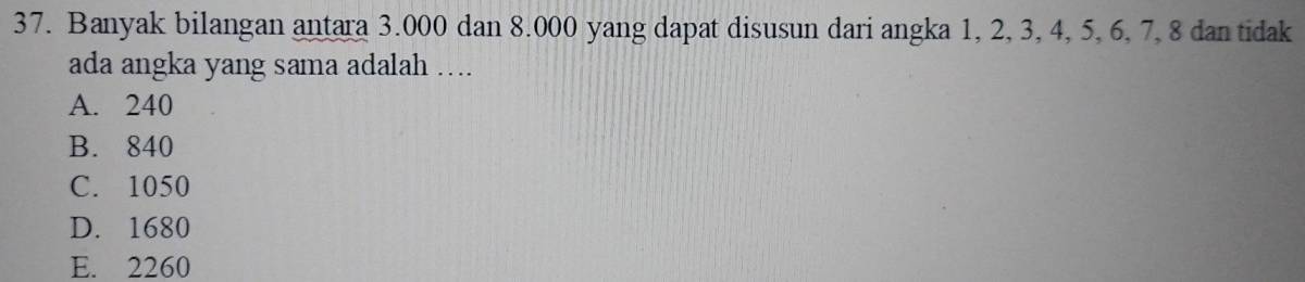 Banyaknya bilangan tiga angka dari 1‑5 kurang dari 324