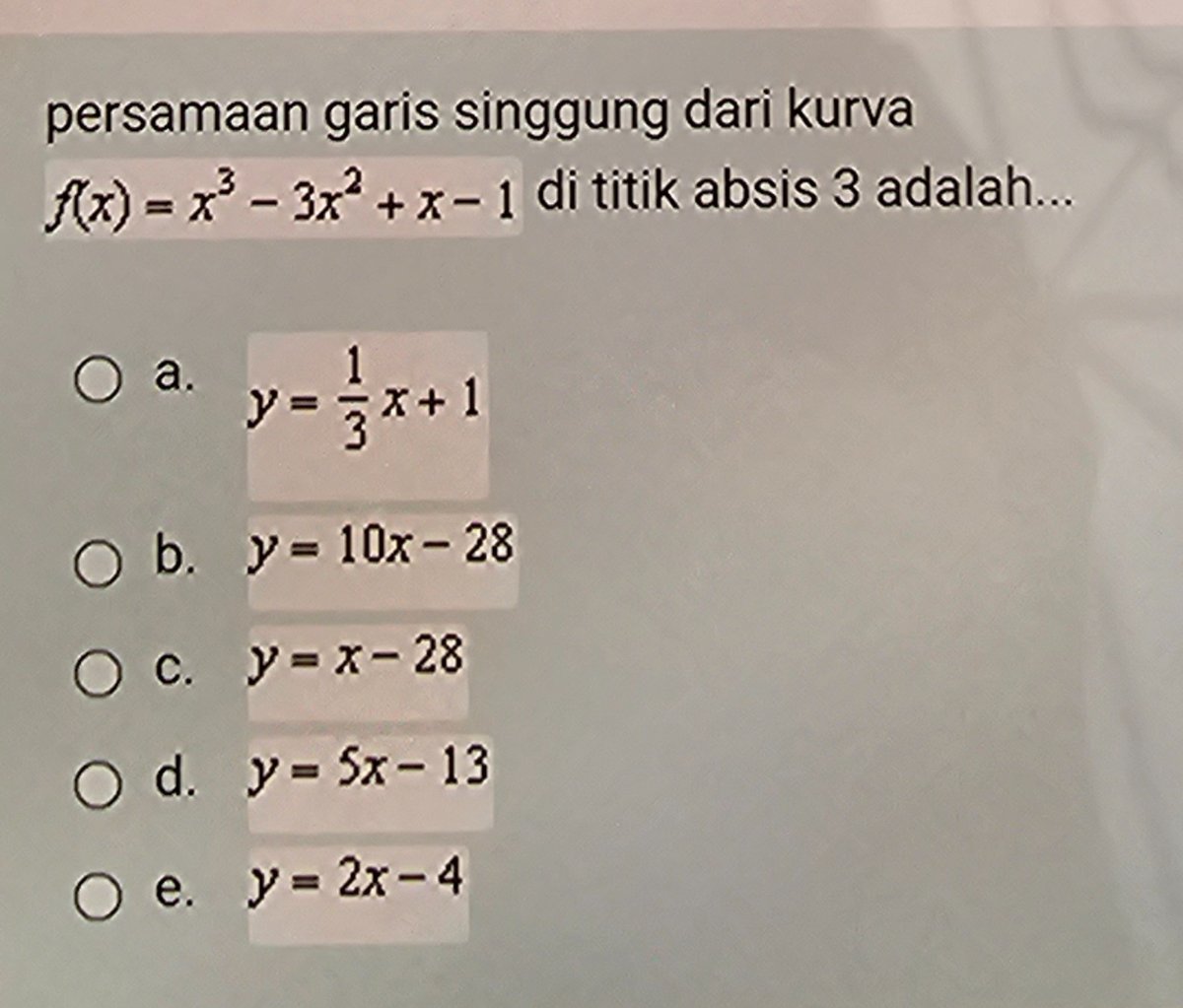 Persamaan Garis Singgung Kurva x²‑y+2x‑3=0 Tegak Lurus x‑2y+3=0