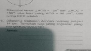 Hitung Luas Juring COD Jika Juring AOB 84 cm²