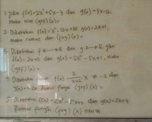 Menentukan nilai g(2) dari (f∘g)(x)=x²‑2x‑2 dan f(x)=x‑3