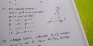 Perhatikan gambar! Persamaan garis d adalah
