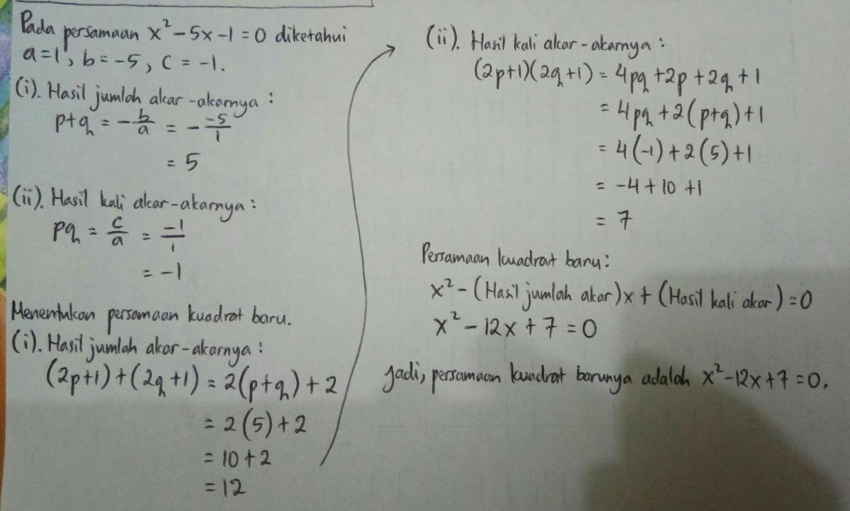 Salah satu akar persamaan kuadrat x²‑(p+1)x‑6=0 adalah 2