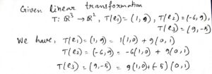 Cek Linearitas Transformasi T: R³ → R², T(a,b,c) = (a‑2b, a+c)