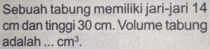 Volume air dalam tangki tabung jari‑jari 60 cm tinggi 1,4 m