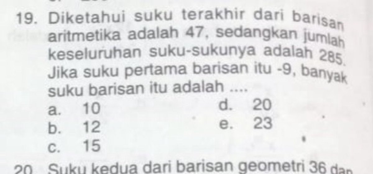 Cari dua suku selanjutnya pada barisan 5, 11, 23, 47