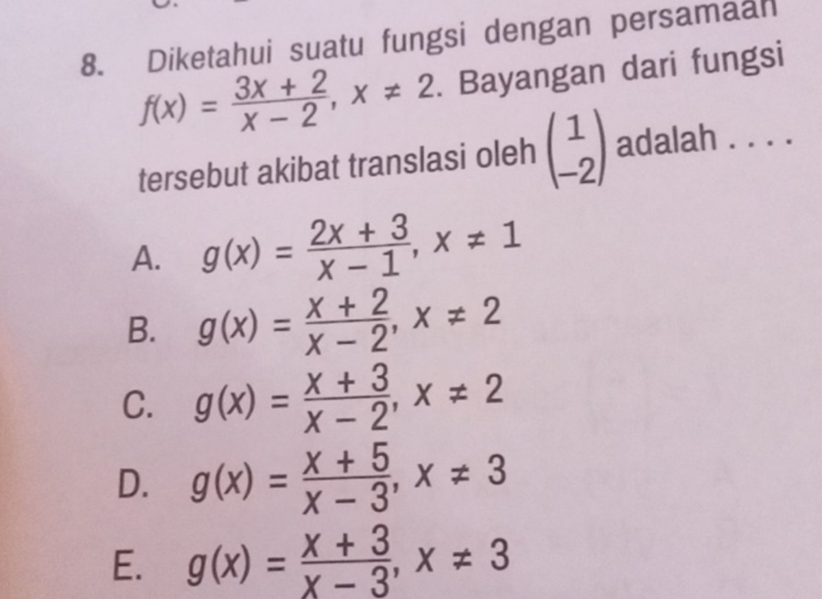 Hitung Bayangan Fungsi F(x) = -3x + 6 pada x = -3 dan 2