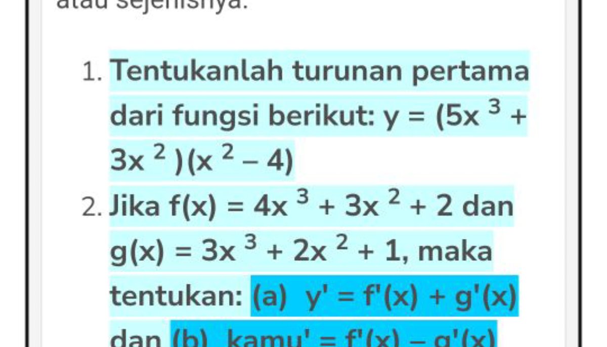 Turunan kedua 5x^3y - y^4 = 2 dan x^7y + 5y^2 = 5