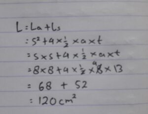 Menghitung Luas Limas Persegi Sisi 8 cm Tinggi 3 cm