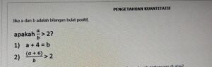 Jika a x b = 12 dengan a dan n adalah bilangan bulat positif, maka nilai maksimum a + b - 1 adalah