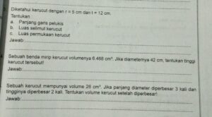 Volume Kerucut Setelah Diameter Diperbesar 3 Kali dan Tinggi 2 Kali