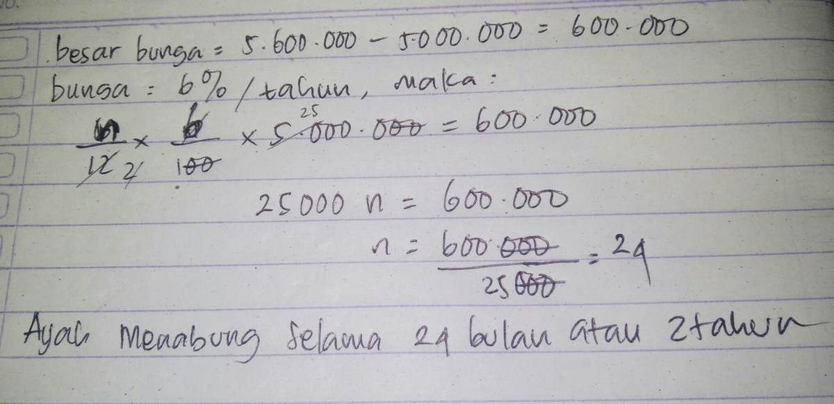 Lama Investasi 25 Juta Bapak Ilham dengan Bunga 12 % per Tahun