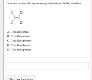 Nama struktur haloalkana kloroetena