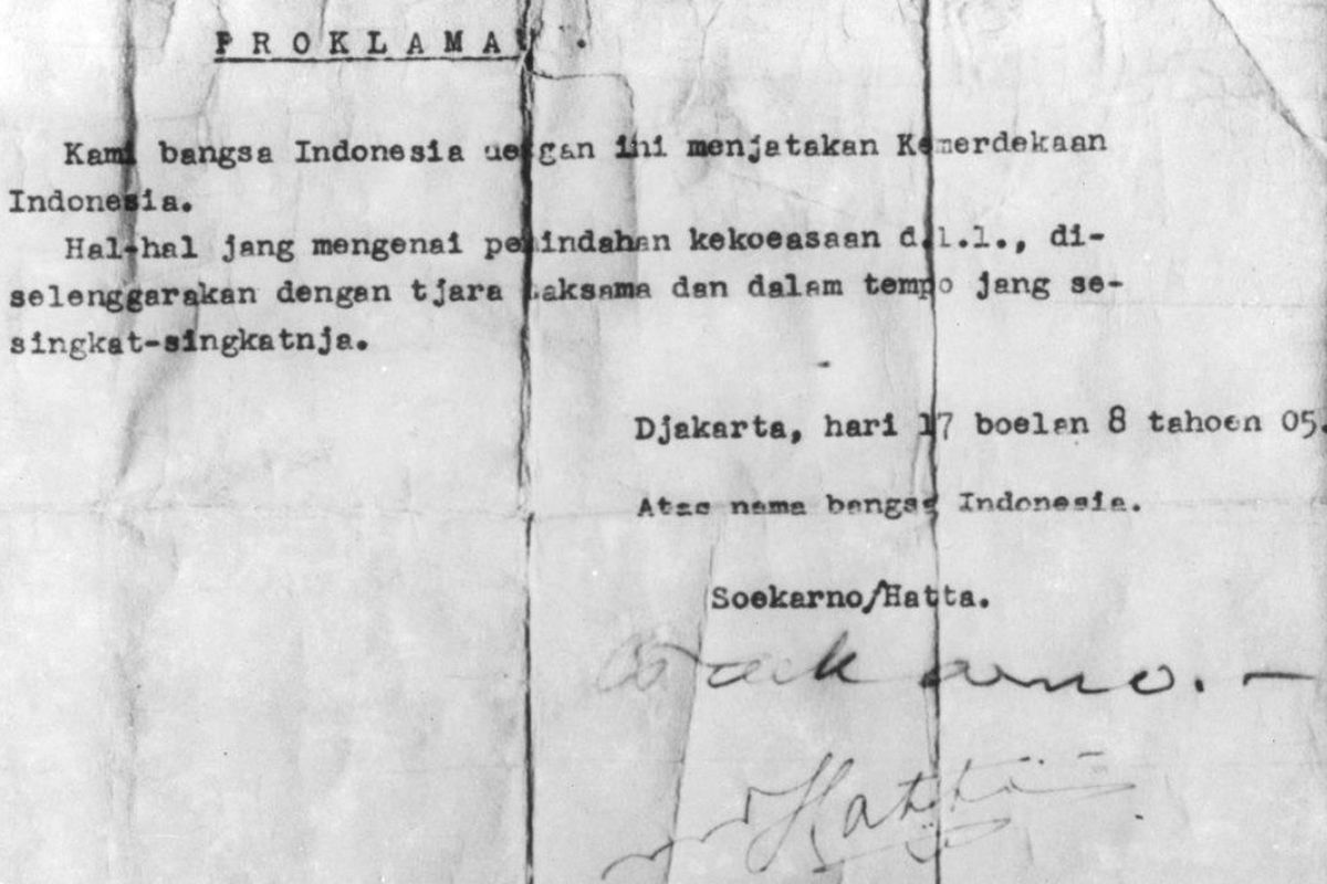 Pengertian Naskah Proklamasi Kemerdekaan Autentik