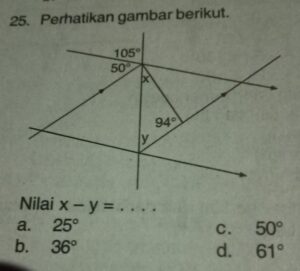Perhatikan gambar. Tentukan nilai y! 794 36 502 453 25 172 203 y 158