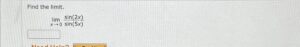Limit x→0 sin 2x⁄5x