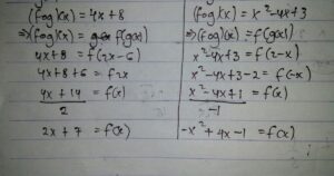 Nilai komposisi f o f untuk f(x)=x²‑3x