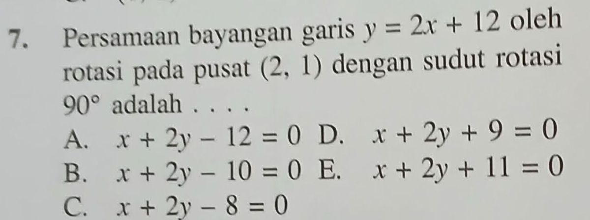 Refleksi dan Rotasi Garis y=2x+1 terhadap y=-x, Cari Persamaan Bayangan