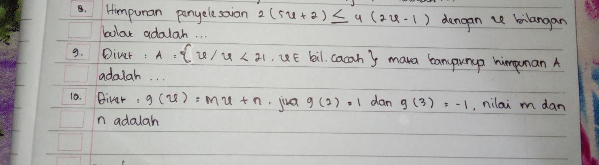 Banyaknya Elemen T = {x | -4 