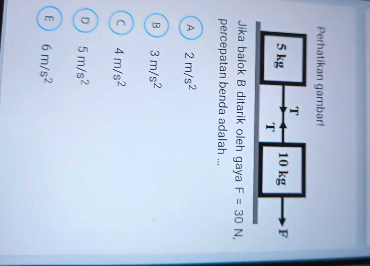 Perbandingan Tegangan Tali A‑B dan B‑C pada Balok 5‑3‑2 kg