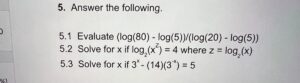 Hitung hasil log 25 + log 5 + log 80​