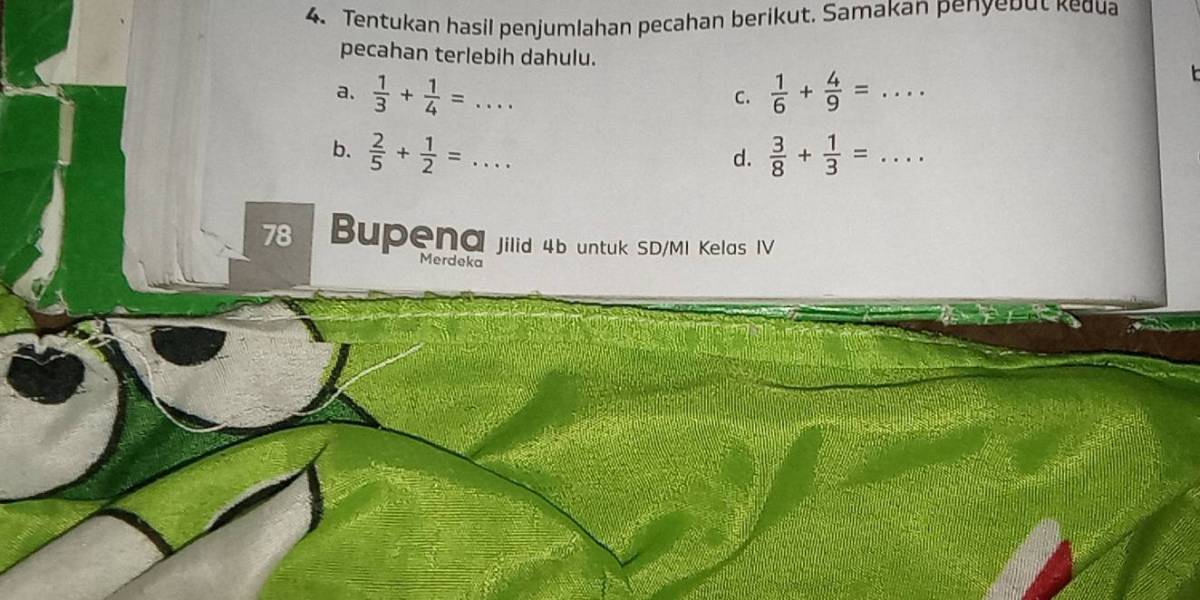 Hasil Penjumlahan Pecahan Bilangan Berikut