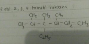Rumus Struktur dan Senyawa Hidrokarbon 3‑Etil‑2,2‑Dimetilpentana