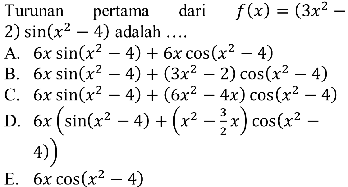 Turunan Pertama F(x)=√(3x‑8)