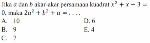 Menentukan Persamaan Kuadrat dari Akar a dan b, a·log b = 2