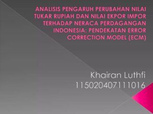 Pengaruh Nilai Tukar, PDB Tujuan Ekspor, dan Neraca Perdagangan