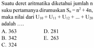 Rumus Jumlah n Suku Pertama Deret (k+1)/k + (k+3)/k + …