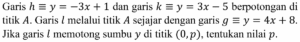 Menentukan nilai q pada garis y=3x+2 bila x = p+1
