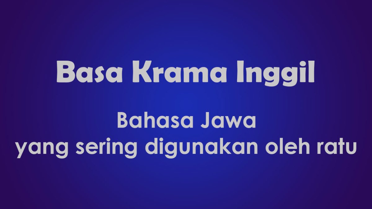 Krama Inggil dari Kata Prei