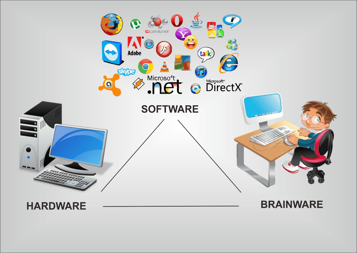 Perbedaan hardware, software, dan brainware