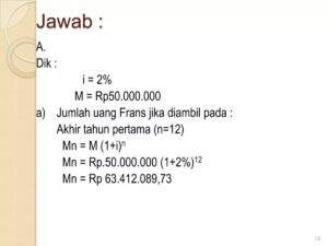 Besar uang Pak Edo setelah 2,5 tahun dengan bunga majemuk 16%